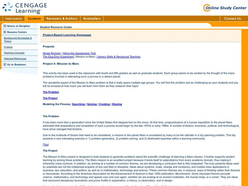 Mission to Mars: Project Based Learning Lesson Plan Mission to Mars: Project Based Learning Lesson Plan