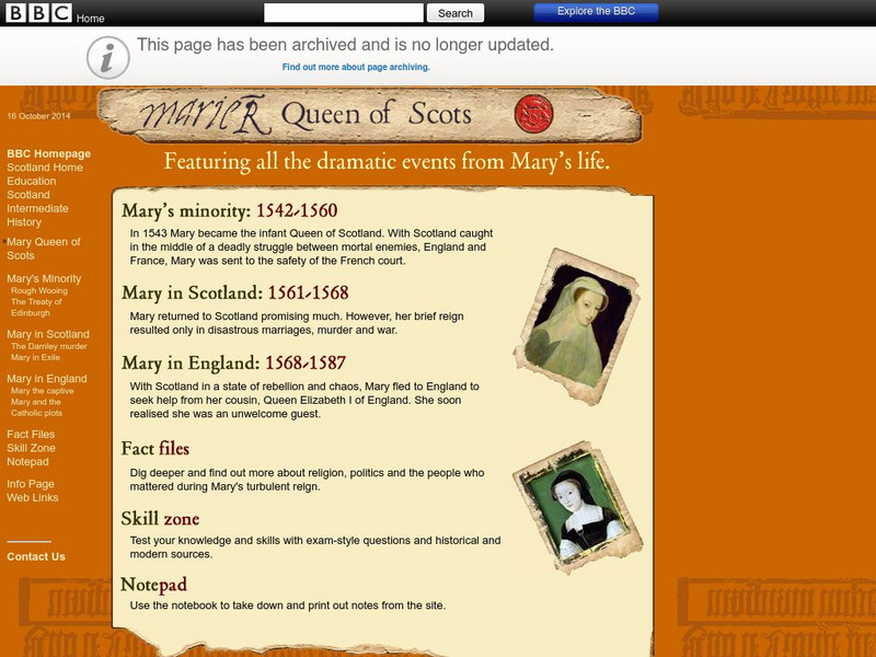 Bbc Scotland: Mary Queen of Scots Unit Plan Bbc Scotland: Mary Queen of Scots Unit Plan