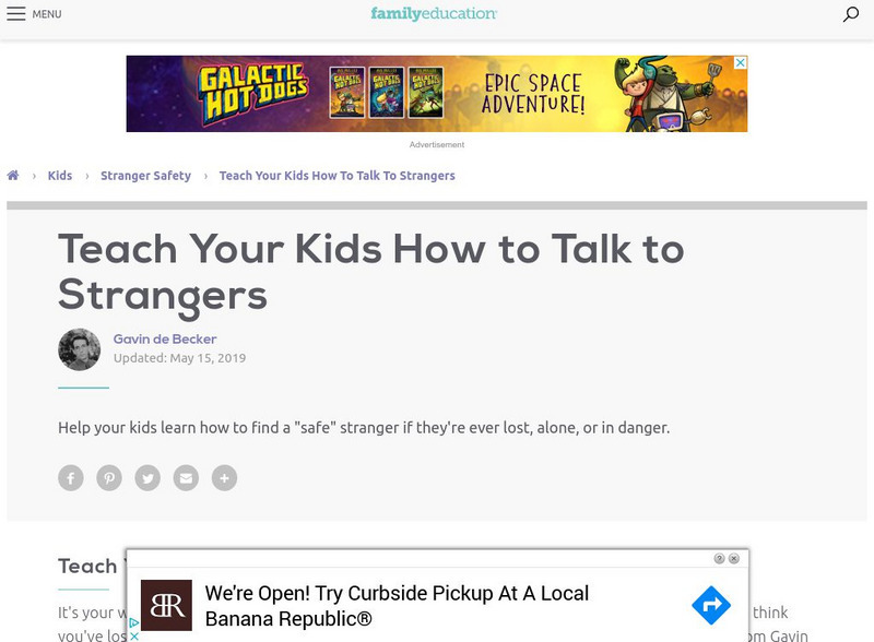 Family Education: Teach Your Kids How to Talk to Strangers Article Family Education: Teach Your Kids How to Talk to Strangers Article