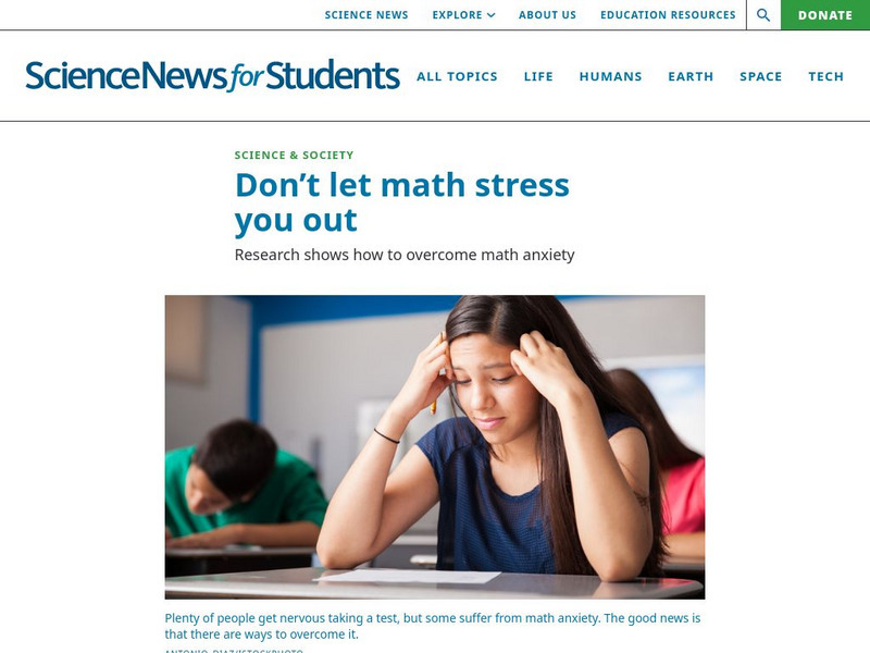 Science News for Students: Don't Let Math Stress You Out Article