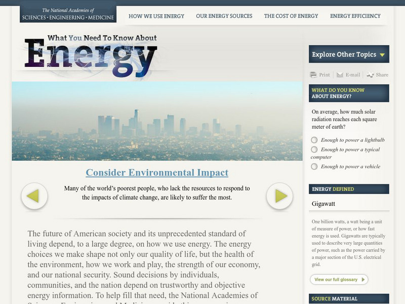 The National Academies: What You Need to Know About Energy Website