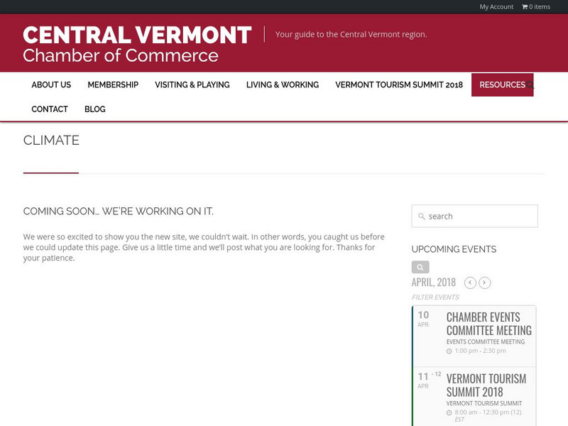 Central Vermont Chamber of Commerce: Change Is Weather's Only Constant Handout Central Vermont Chamber of Commerce: Change Is Weather's Only Constant Handout