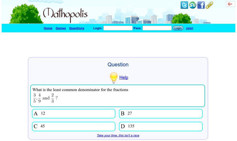 Math Is Fun: Mathopolis: Fractions Unknown Type Math Is Fun: Mathopolis: Fractions Unknown Type