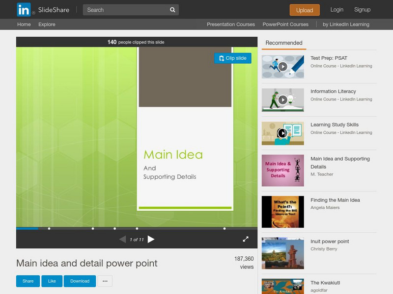 Slide Share: Main Idea and Detail Power Point PPT Slide Share: Main Idea and Detail Power Point PPT