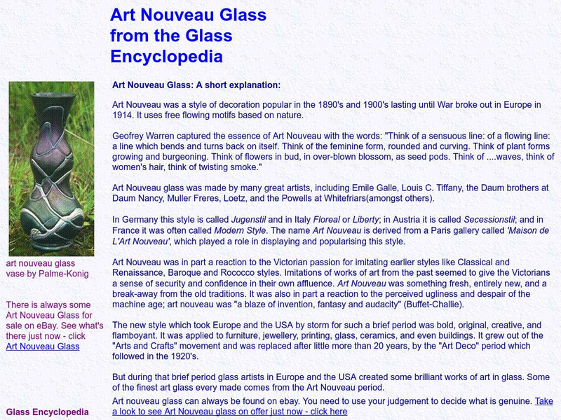 Art Nouveau Glass Article