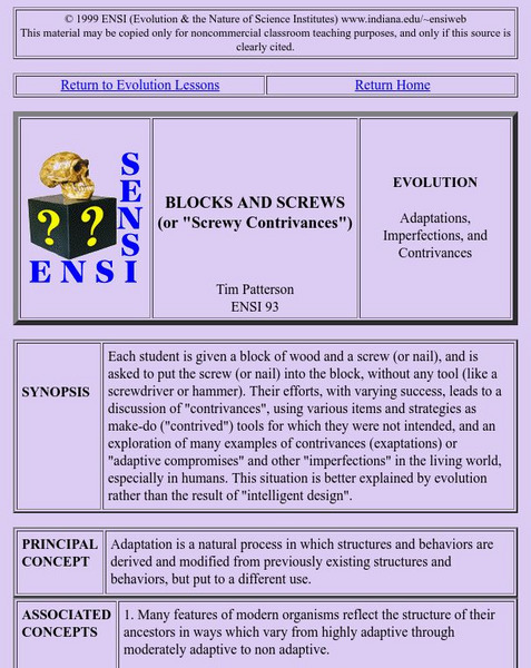 Ensi: Blocks and Screws Lesson Plan Lesson Plan Ensi: Blocks and Screws Lesson Plan Lesson Plan