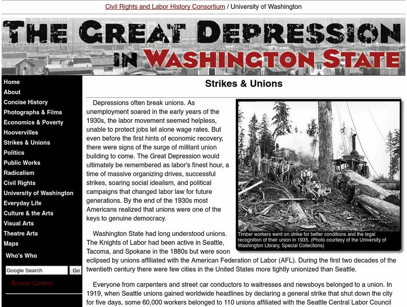 University of Washington: Strikes and Unions Website University of Washington: Strikes and Unions Website