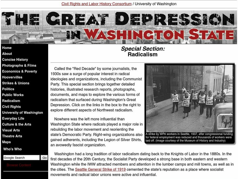 University of Washington: Radicalism Website University of Washington: Radicalism Website