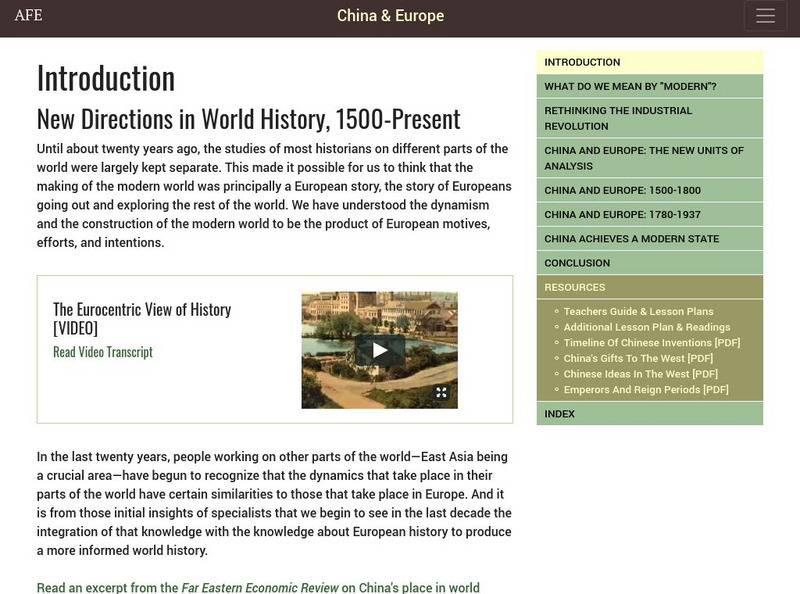 Columbia University: China and Europe 1500 2000 and Beyond Unit Plan Columbia University: China and Europe 1500 2000 and Beyond Unit Plan