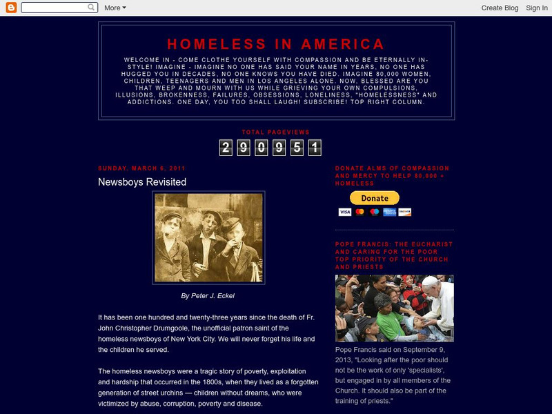 Homeless in America: Newsboys Revisited Article Homeless in America: Newsboys Revisited Article