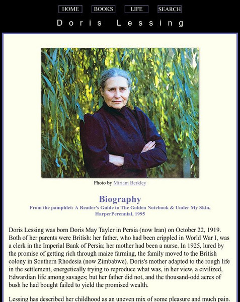 Dorislessing.org: Doris Lessing: Biography Article Dorislessing.org: Doris Lessing: Biography Article