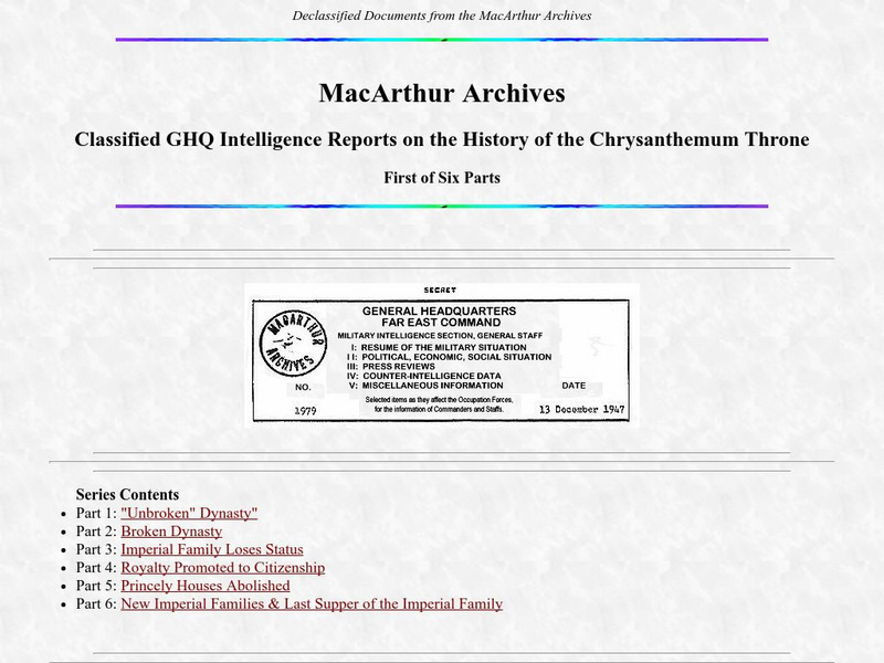 Nancho: Mac Arthur Archives Primary Nancho: Mac Arthur Archives Primary