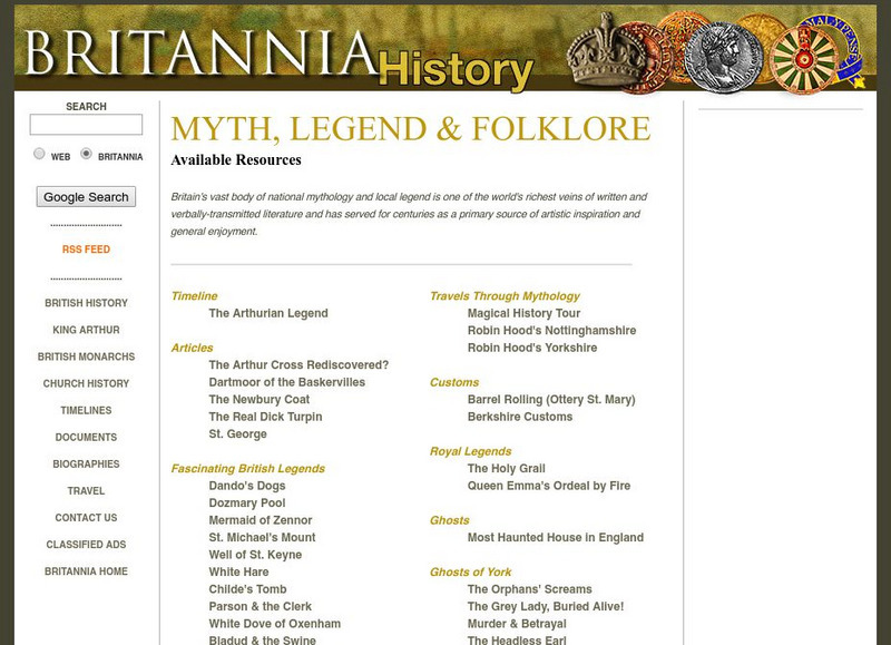 Britannia: Myth, Legend, and Folklore Website Britannia: Myth, Legend, and Folklore Website