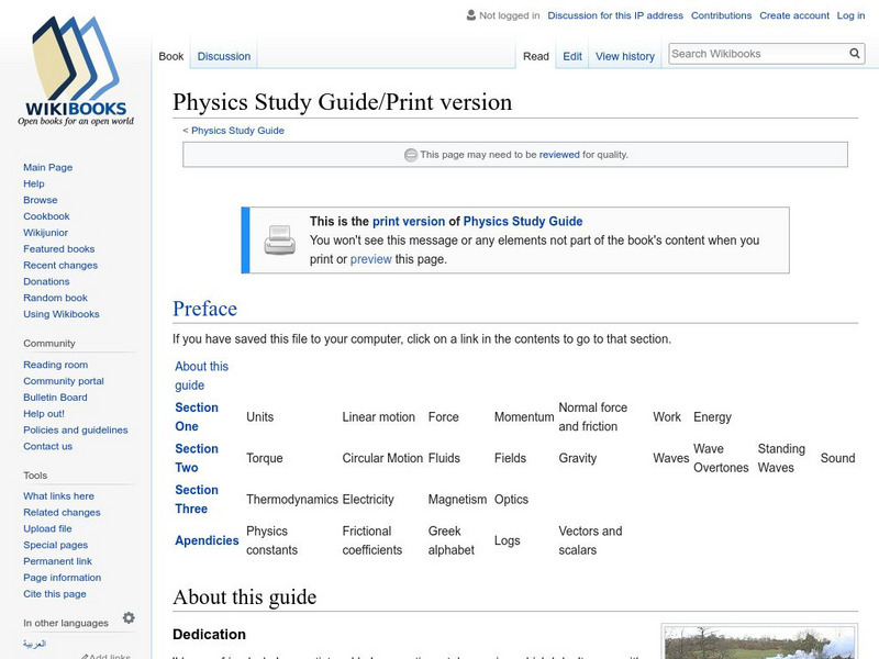 Wikibooks: Physics Study Guide Handout Wikibooks: Physics Study Guide Handout