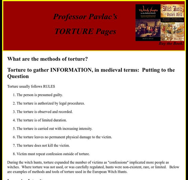 Professor Pavlac's Torture Pages Handout