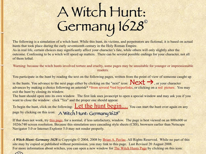 King's College: A Witch Hunt: Germany 1628 Interactive King's College: A Witch Hunt: Germany 1628 Interactive
