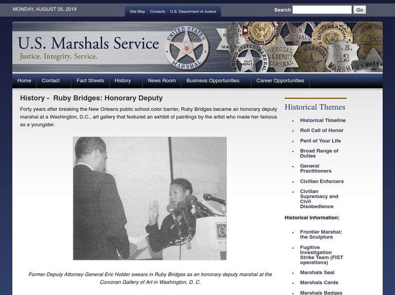 U.s. Marshals Service: Ruby Bridges: Honorary Deputy Website U.s. Marshals Service: Ruby Bridges: Honorary Deputy Website