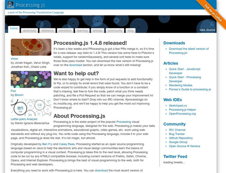 Processing.js: Processing Visualization Language Website Processing.js: Processing Visualization Language Website