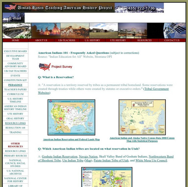 Uintah Basin Tah Project: American Indians 101: Frequently Asked Questions Handout Uintah Basin Tah Project: American Indians 101: Frequently Asked Questions Handout