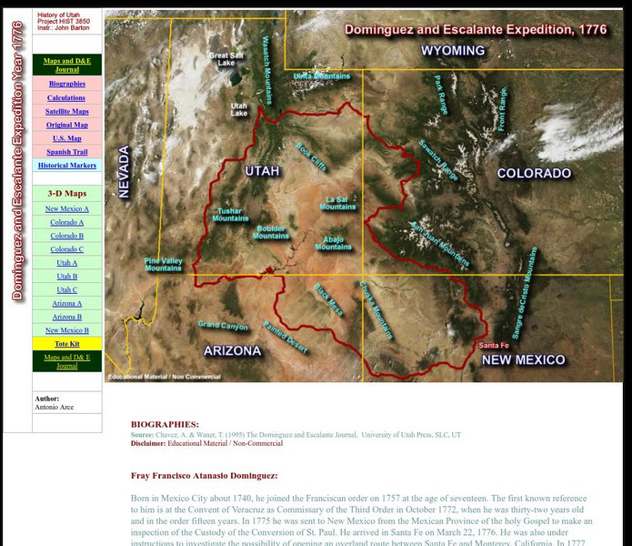 Uintah Basin Tah Project: Dominguez and Escalante Expedition 1776 Handout