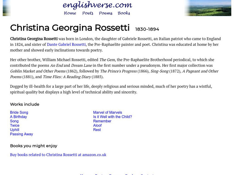 English Verse: Christina Georgina Rossetti (1830 1894) Website