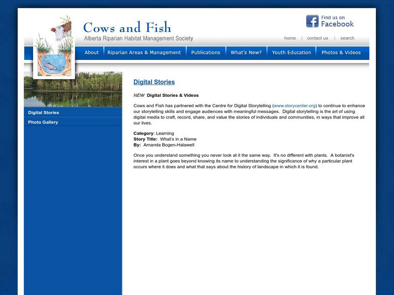 Alberta Riparian Habitat Management Society: Digital Stories Website Alberta Riparian Habitat Management Society: Digital Stories Website