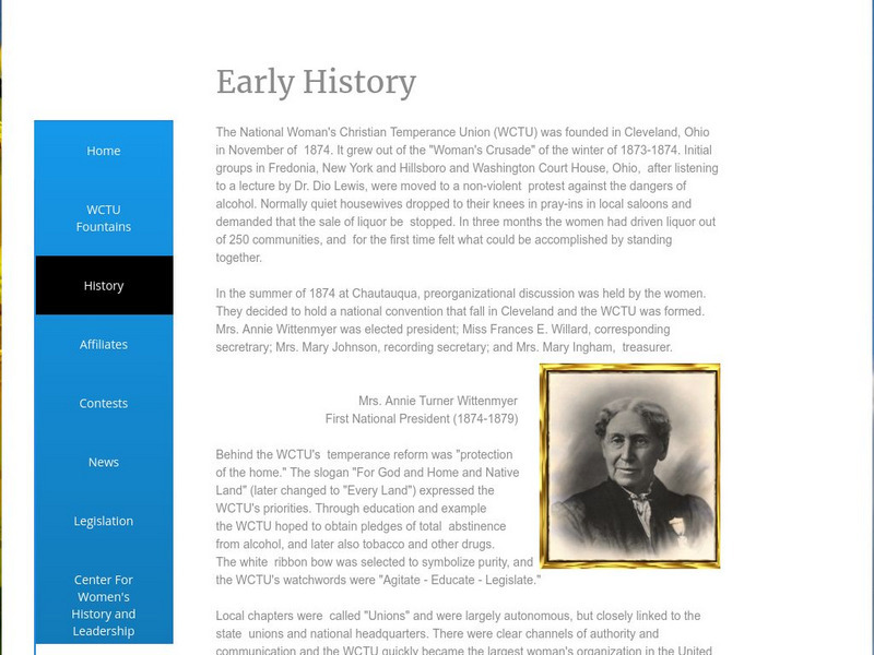 Woman's Christian Temperance Union Handout Woman's Christian Temperance Union Handout