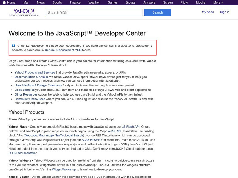 Yahoo!: Java Script Developer Network Website Yahoo!: Java Script Developer Network Website