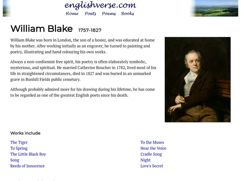 English Verse: William Blake (1757 1827) Primary English Verse: William Blake (1757 1827) Primary