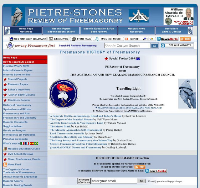 Pietre Stones Review of Freemasonry: Freemasons History of Freemasonry Website