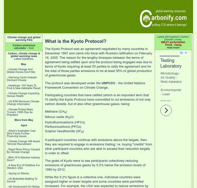 Carbonify: What Is the Kyoto Protocol? Website Carbonify: What Is the Kyoto Protocol? Website