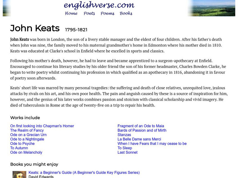 English Verse: John Keats (1795 1821) eBook