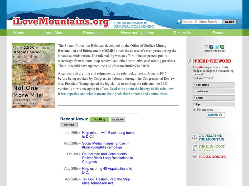 Appalachian Voices: I Love Mountains: What Is Mountaintop Removal Coal Mining? Website Appalachian Voices: I Love Mountains: What Is Mountaintop Removal Coal Mining? Website