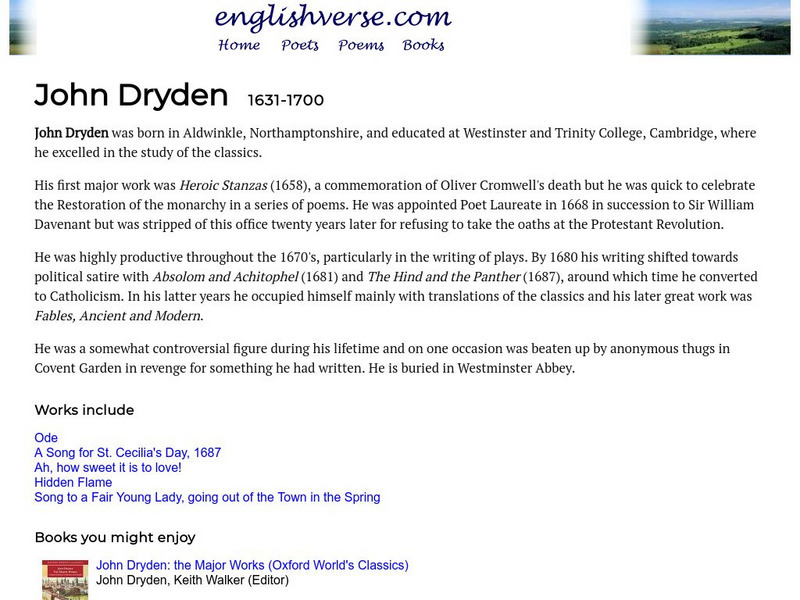 English Verse: John Dryden (1631 1700) eBook English Verse: John Dryden (1631 1700) eBook