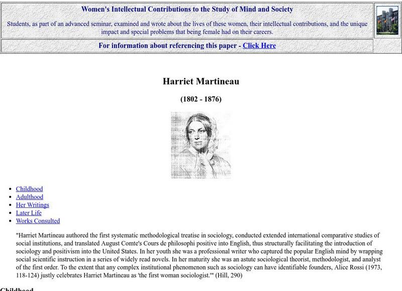 Webster University: Harriet Martineau (1802 1876) Unknown Type Webster University: Harriet Martineau (1802 1876) Unknown Type