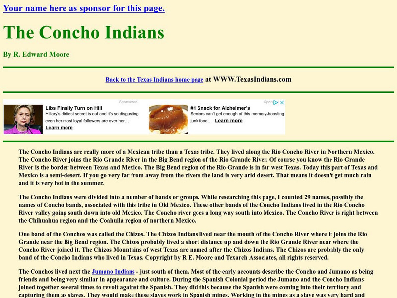 Texas Indians: The Concho Indians Article Texas Indians: The Concho Indians Article