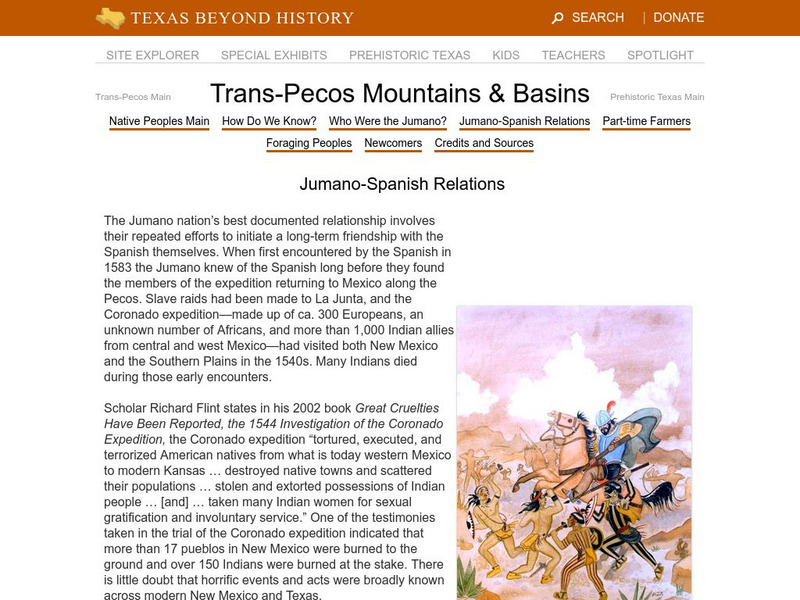 Texas Beyond History: Jumano Spanish Relations Website Texas Beyond History: Jumano Spanish Relations Website