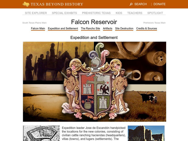 Texas Beyond History: Falcon Reservoir: Expedition and Settlement Article Texas Beyond History: Falcon Reservoir: Expedition and Settlement Article