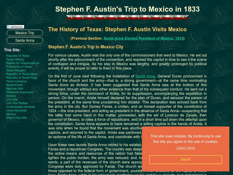 Son of the South: Stephen F. Austin's Trip to Mexico in 1833 Article Son of the South: Stephen F. Austin's Trip to Mexico in 1833 Article