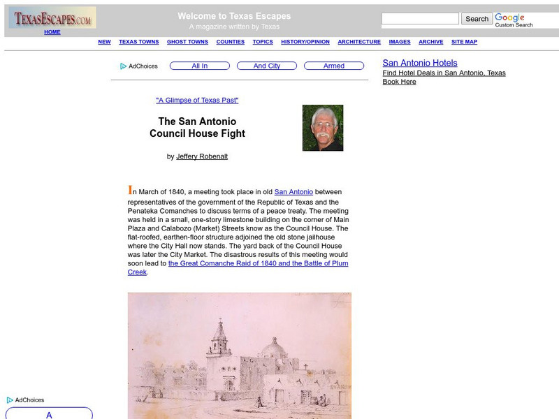 Texas Escapes: The San Antonio Council House Fight Article Texas Escapes: The San Antonio Council House Fight Article