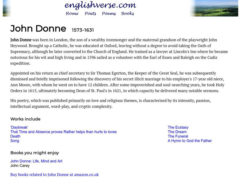 English Verse: John Donne (1573 1631) eBook English Verse: John Donne (1573 1631) eBook