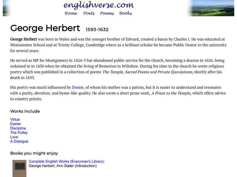 English Verse: George Herbert (1593 1632) Website English Verse: George Herbert (1593 1632) Website