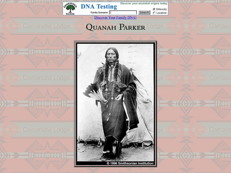 Comanche Lodge: Quanah Parker Article Comanche Lodge: Quanah Parker Article