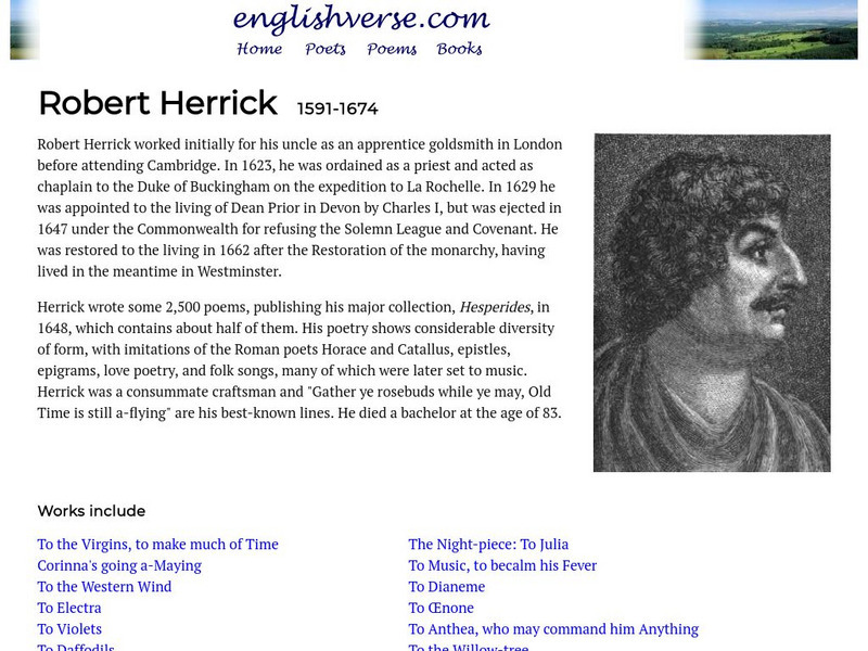 English Verse: Robert Herrick (1591 1674) eBook English Verse: Robert Herrick (1591 1674) eBook