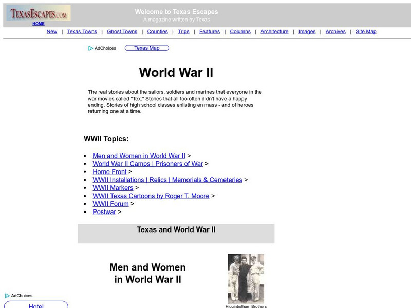 Texas Escapes: World War Ii Website Texas Escapes: World War Ii Website