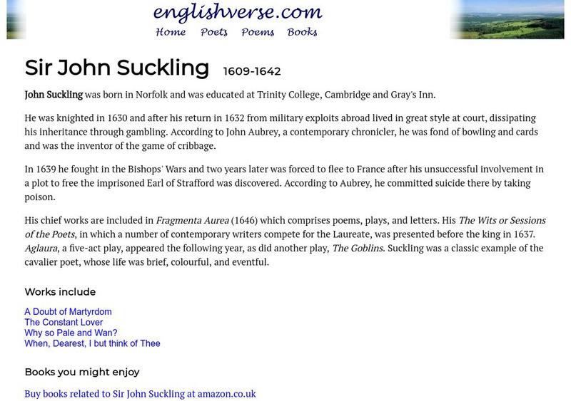 English Verse: S Ir John Suckling (1609 1642) eBook