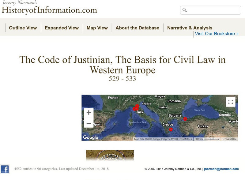 History of Information: The Code of Justinian Article