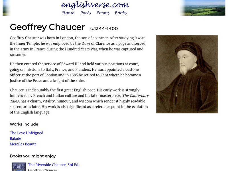 English Verse: Geoffrey Chaucer (C. 1344 1400) eBook English Verse: Geoffrey Chaucer (C. 1344 1400) eBook