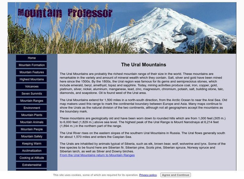 Mountain Professor: The Ural Mountains Article