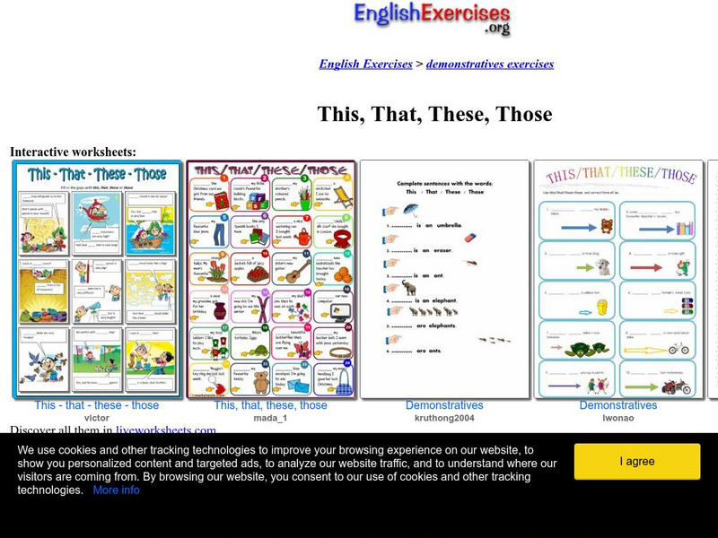 English Exercises: This That Activity English Exercises: This That Activity